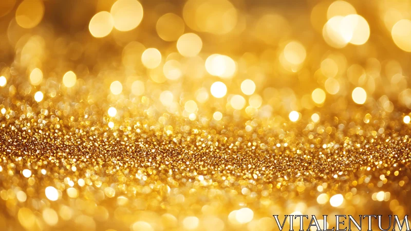 Sparkling Gold Glitter Abstract Background with Bokeh Effect.