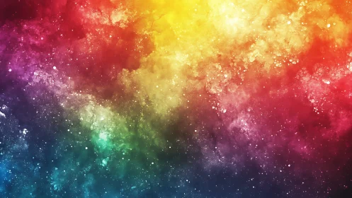 Rainbow nebula cloud gradient spans full digital canvas