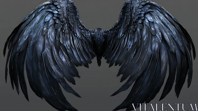 Midnight storm wings unfurl like forged obsidian armor