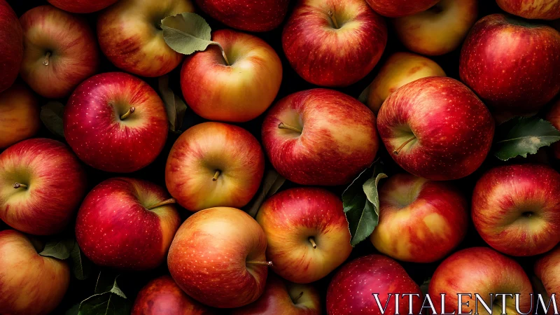Glossy red apples fill frame with rich natural color contrast.