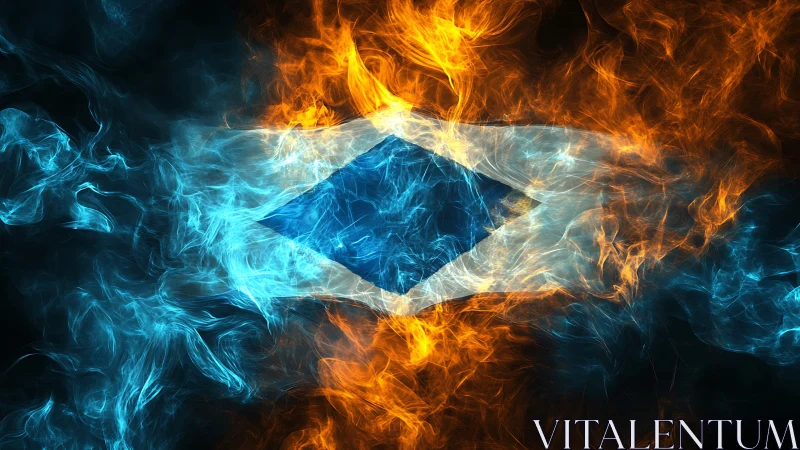 Geometric Diamond Form Engulfed in Contrasting Flame Dynamics