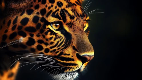 Amber Eyes Fixed: The Leopard's Penetrating Gaze.