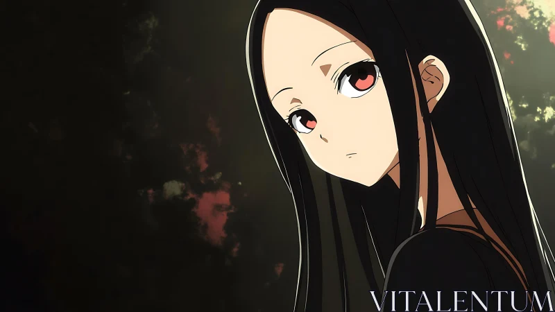 Softly lit anime girl turns in a quiet, introspective moment