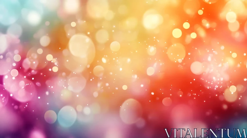 Multicolor bokeh light field with soft-focus glowing particles.