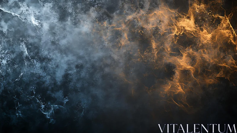 Abstract Fire and Ice Energy Texture in Grunge Digital Art Style.
