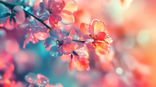 Sunlit Blossoms Dance in Warm Radiance.