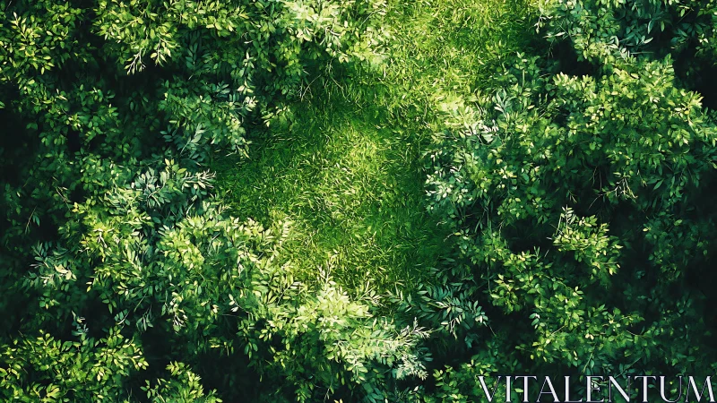 Verdant Canopy Symphony: Layered Foliage Ignites in Emerald Light.