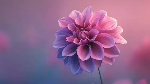 Volumetric Dahlia with Chromatic Gradient Petals.