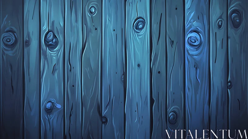 Midnight blue timber planks with swirling knot galaxies.