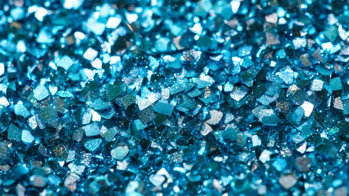 Close view shows dense cluster of reflective blue glitter
