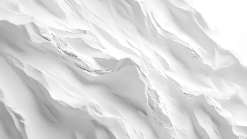 Abstract White Paper Mountain Landscape with Minimalist Style.