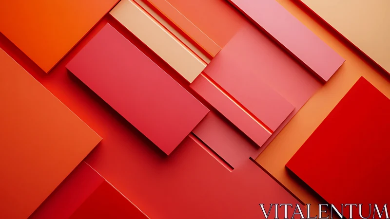Geometric planes in layered red-orange chromatic abstraction.