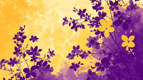 Violet Blooms Dancing Through Golden Light.