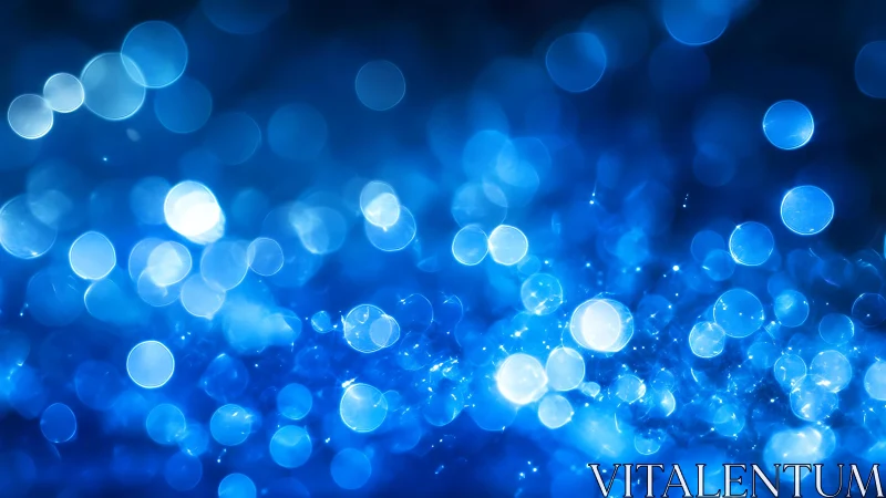 Abstract blue bokeh lights background with dreamy, soft focus.