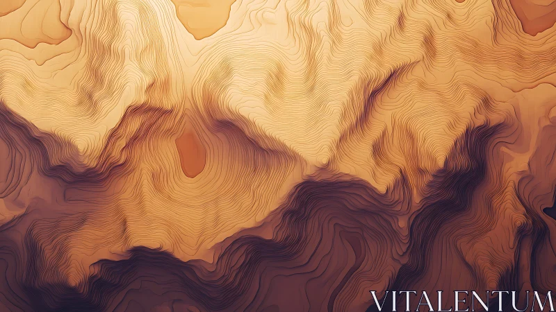 Gentle desert topography lines flowing like soft music.