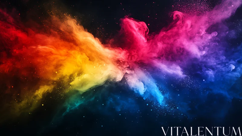 Prismatic nebula plume exploding across deep cosmic void.