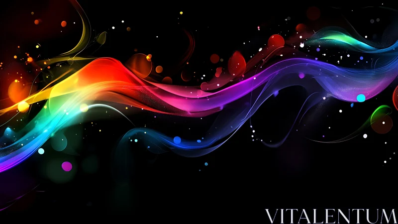 High-saturation multicolor light trails on deep black field