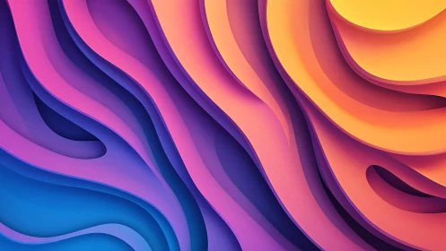 Vibrant layered gradient waves in abstract digital artwork.
