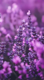 Purple Lavender Flowers in Soft Focus Bloom.