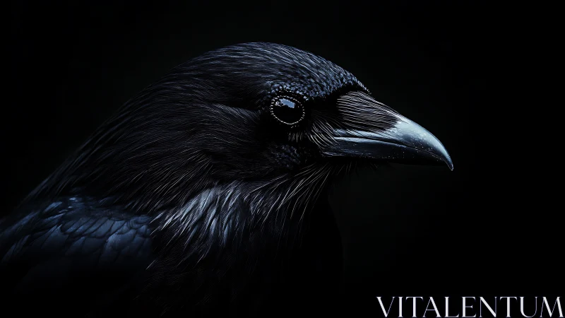 Midnight raven carves silver lines through the darkness