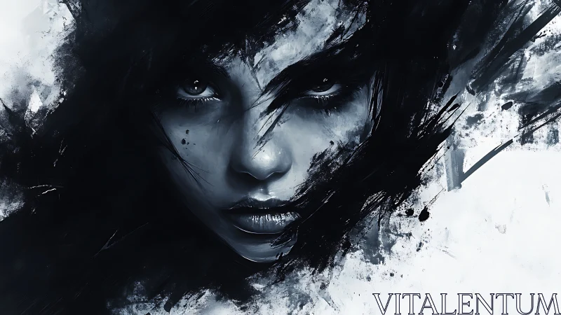 Storm-swept monochrome portrait with piercing gaze revealed.