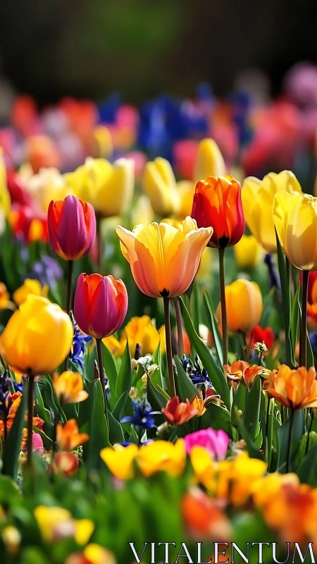 Radiant Tulip Garden in Full Bloom.