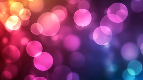 Defocused multicolor bokeh circles with smooth radial gradient blending