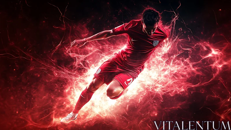 Flaming striker rips through the pitch like a solar storm