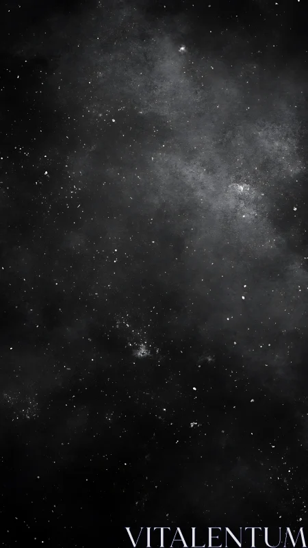 Silent starfield drifting through deep charcoal void.