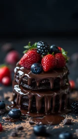 Decadent Chocolate Tower Crowned With Jewel-Toned Berries