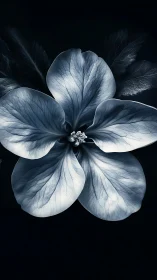 Monochromatic Five-Petaled Flower with Radiating Veinal Texture Structure