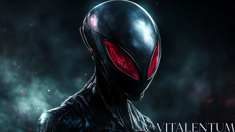 Midnight biomech alien studies starlight through crimson eyes