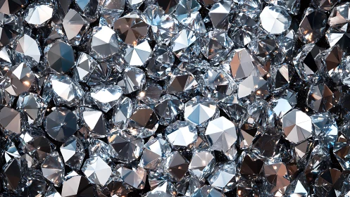 Diamonds tumble together and orchestrate a restless prism storm