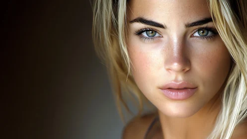 Close frontal portrait captures detailed facial features