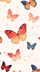 Butterfly pattern illustration with scattered pastel markings.