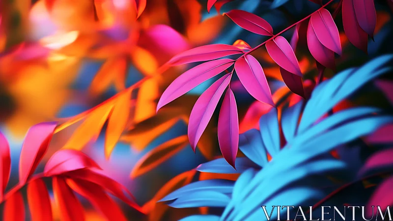 Color shifted foliage shows layered leaves in sharp focus