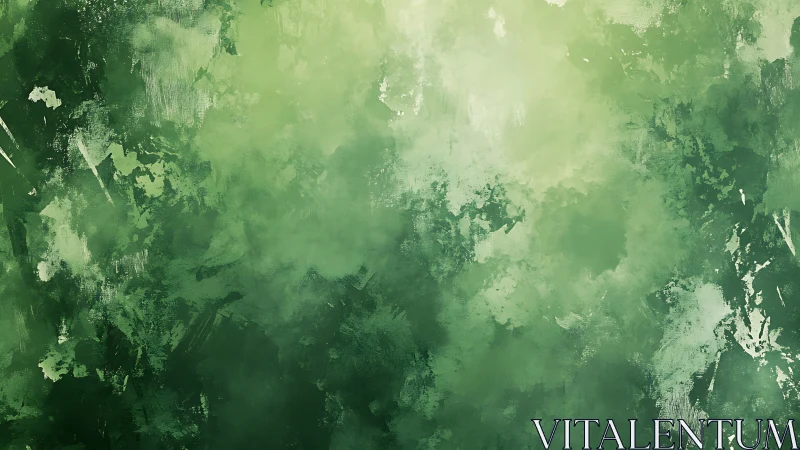 Soft green mist of abstract forest light and quiet calm.