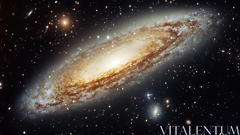 Spiral galaxy core blazing with dense starfield halo.