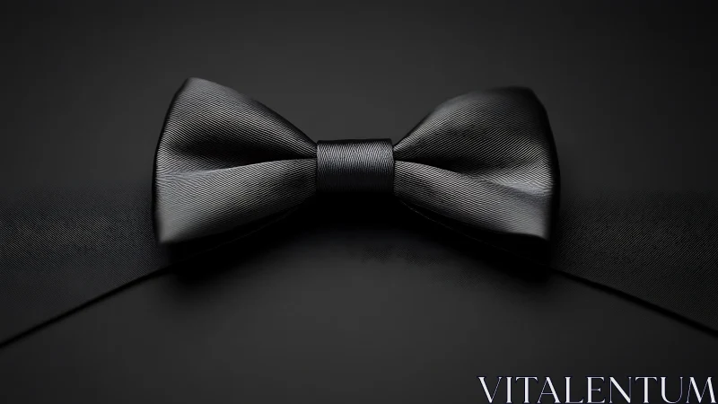 Midnight satin bowtie poised for quiet black-tie drama.