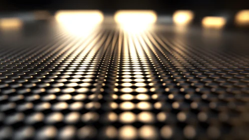 Abstract Metallic Surface with Glowing Light Reflection, Futuristic Style.