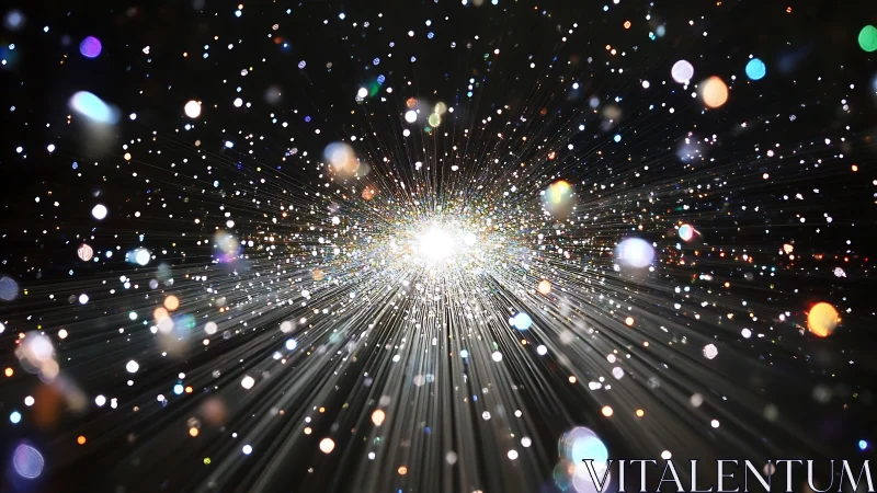 Starlit burst of glittering light in a dreamy cosmic night.