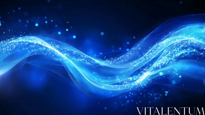 Luminescent blue energy waves form layered, particle-rich ribbons