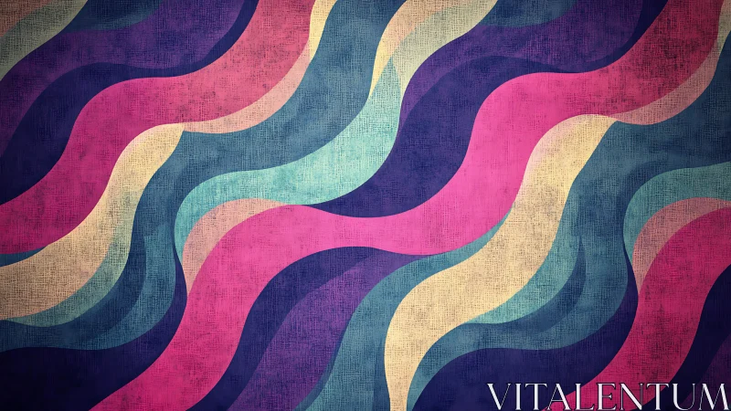 Colorful wavy stripes flow together in textured harmony