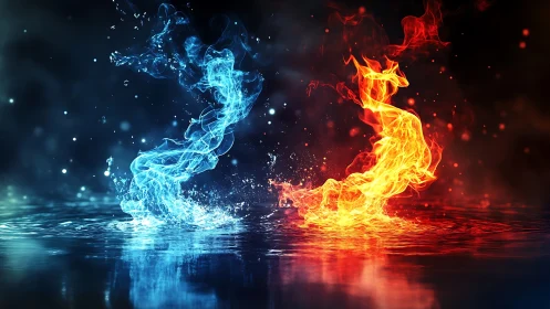 Fire and Ice: Opposing Elements Meet.