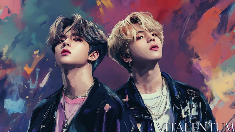 Vibrant double portrait glowing with youthful urban energy.