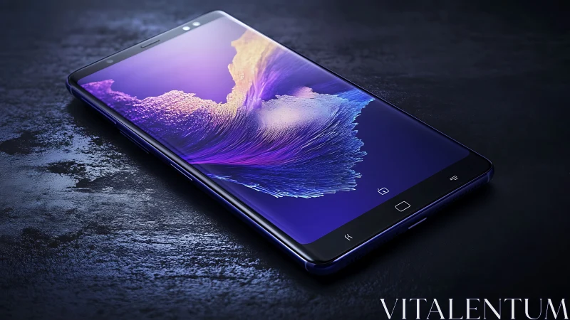 Smartphone Displays Luminous Abstract Gradient.