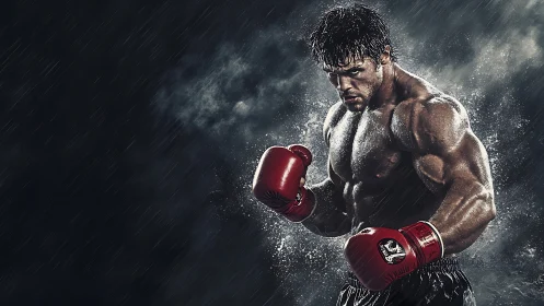 Tempest Fighter: Rain-Soaked Determination.