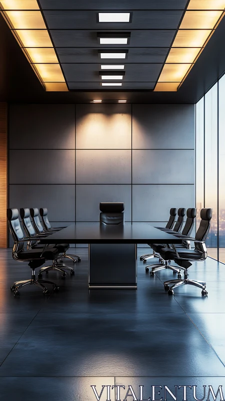 Boardroom Theater: Chrome Thrones Wait in Amber Silence.