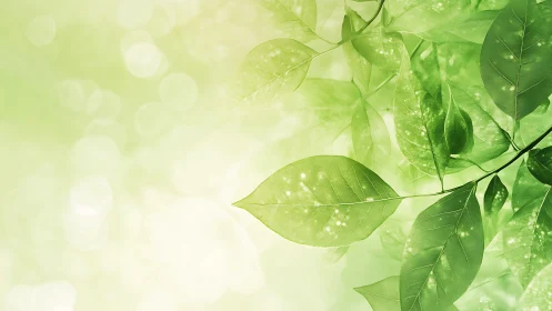 Translucent leaf canopy with bokeh-diffused backlighting field.