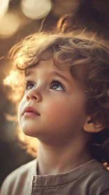 Luminous Wonder: Child's Skyward Reverie Unfolds.